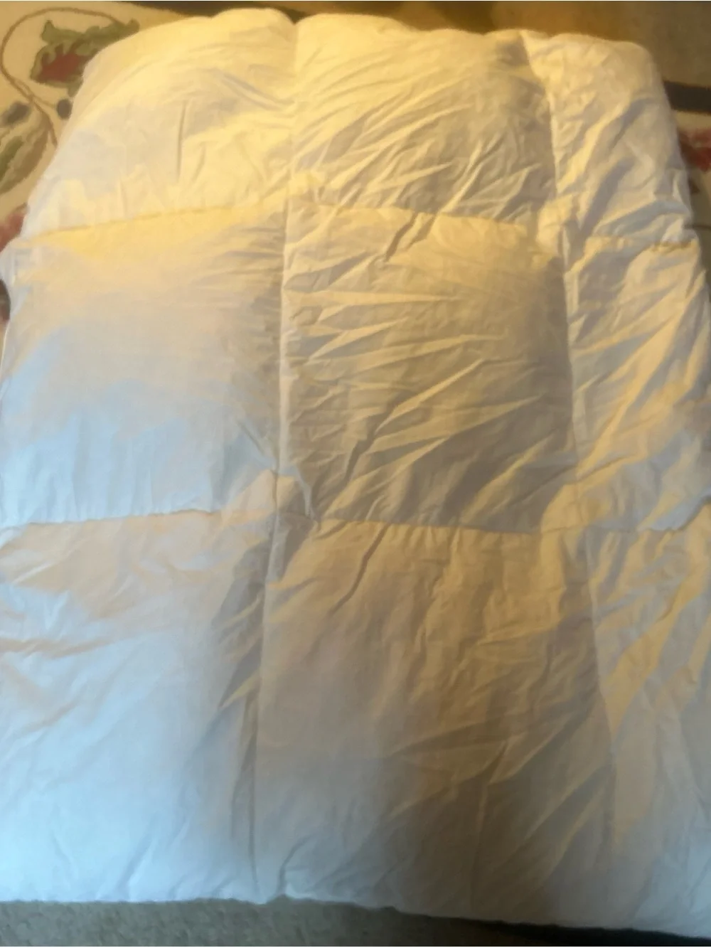 Queen/ Full Size 90 x 68  Cotton Goose Down Comforter Box Stitch white organic
